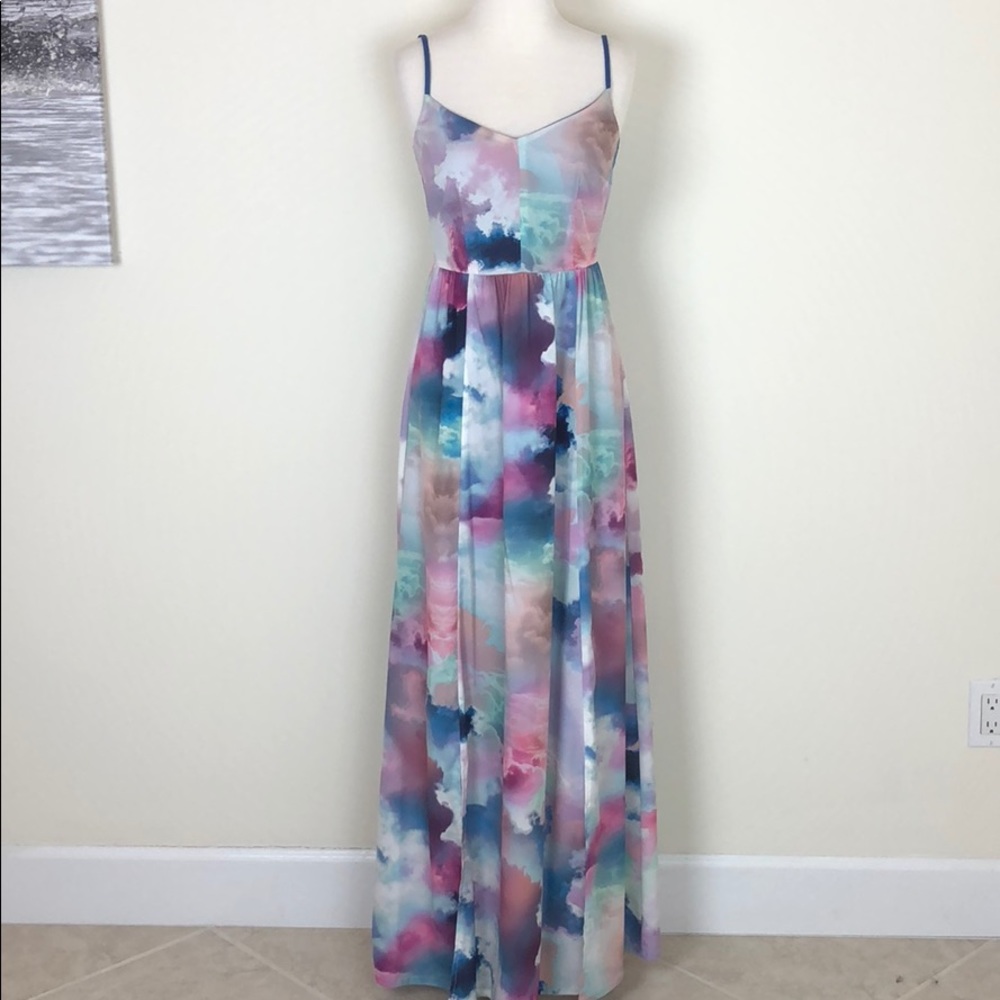 Pastel Tie Dye Maxi dress sz XS